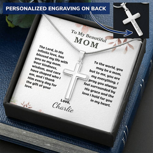 Personalized cross necklace — Christian gift for Mom from her children | Nordenzi