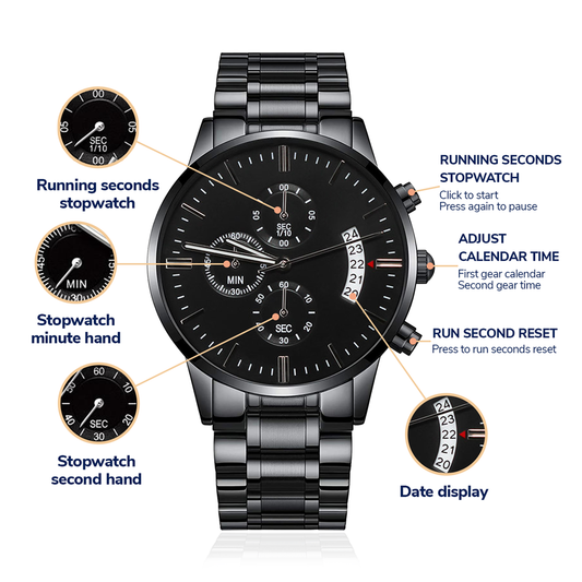 Graduation watch for him silver face — engraved personalized faith gift | Nordenzi