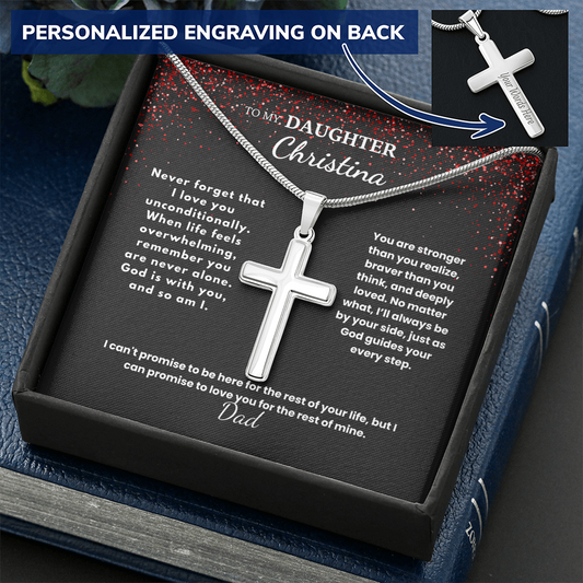 Personalized cross necklace — Christian father to daughter gift | Nordenzi