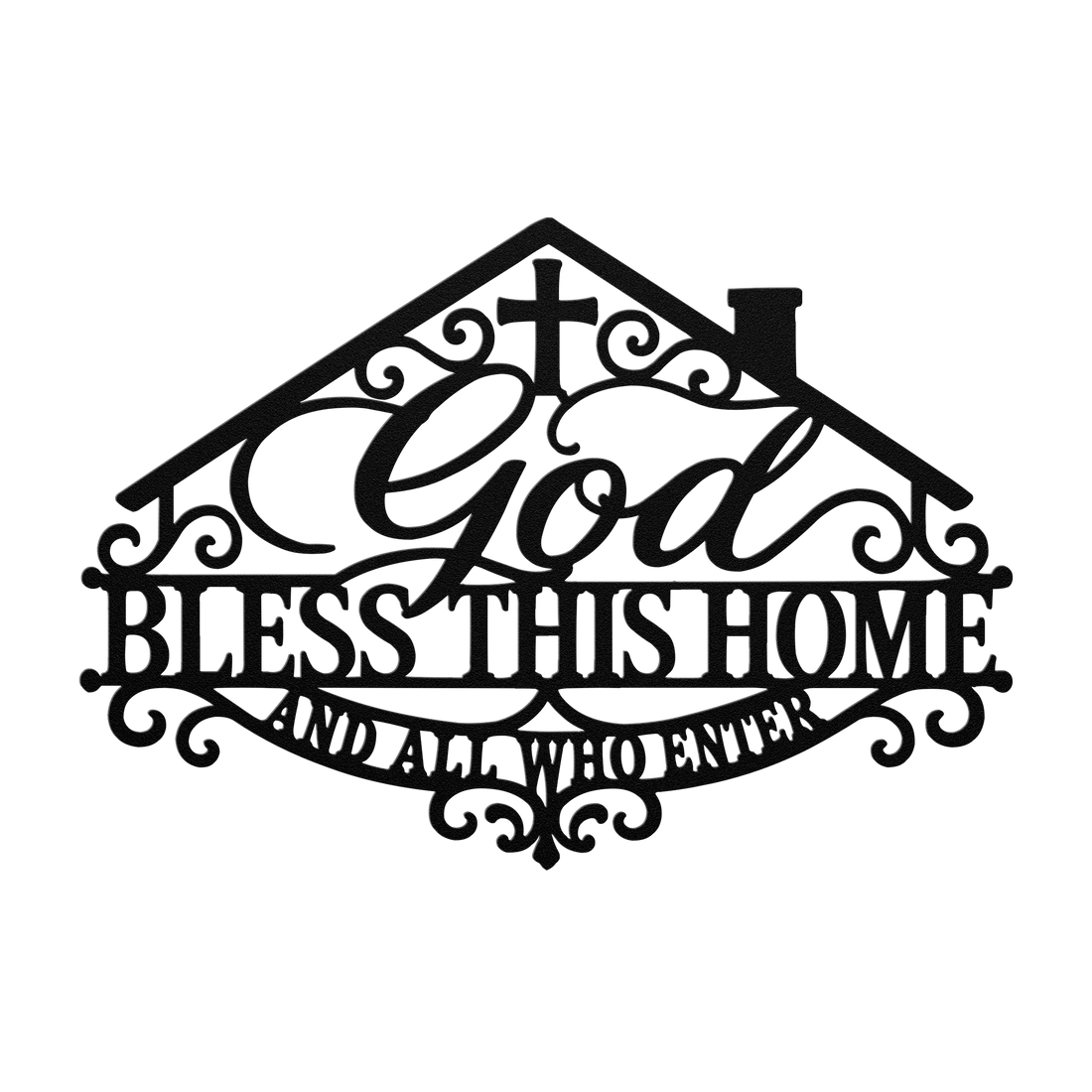 God Bless This Home Metal Sign — Christian Housewarming Gift — Nordenzi