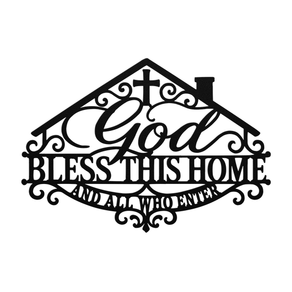 God Bless This Home Metal Sign — Christian Housewarming Gift — Nordenzi