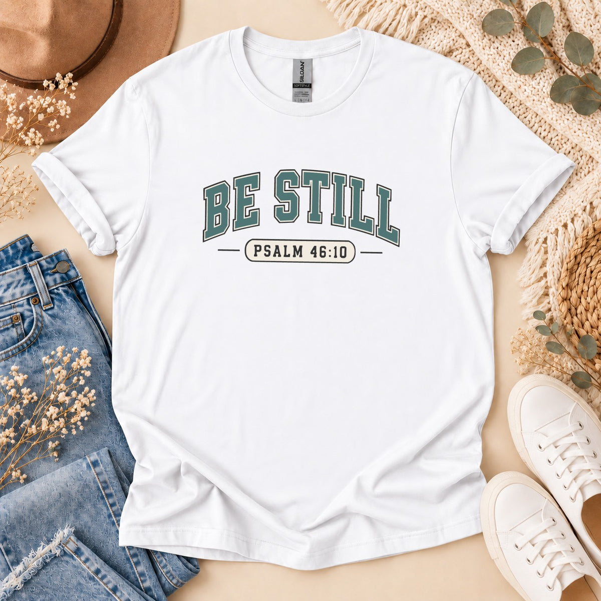 Be Still Psalm 46:10 Collegiate T-Shirt