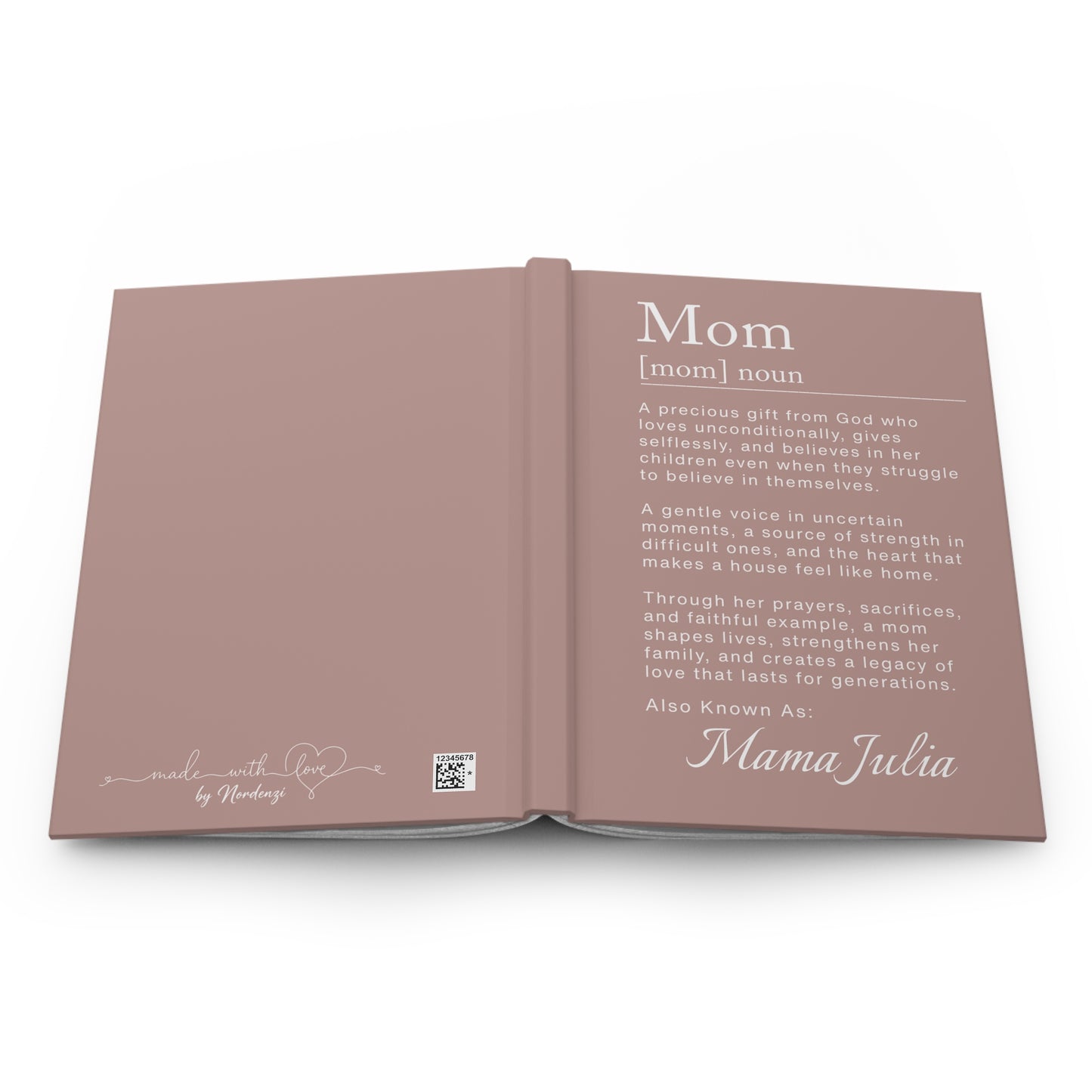 Mom Definition Personalized Journal – Christian Keepsake Gift for Mother's Day