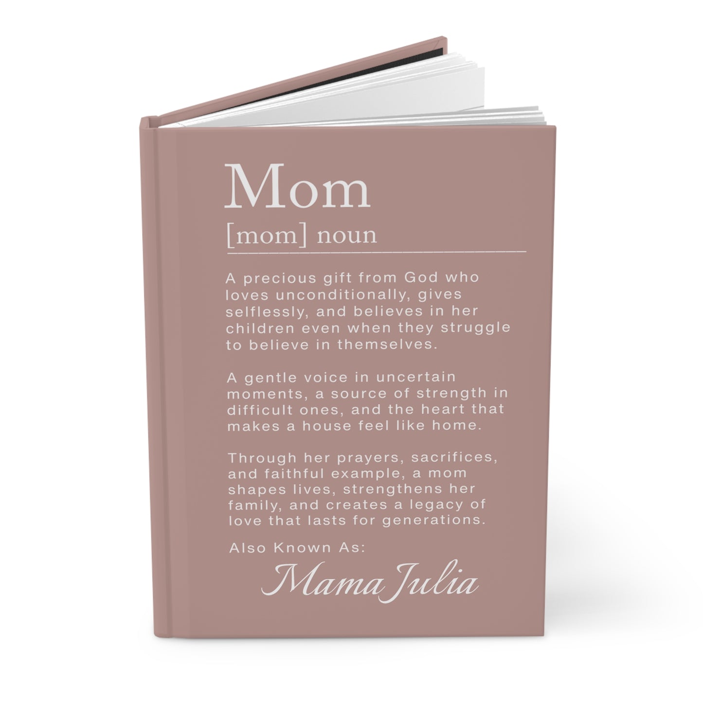 Mom Definition Personalized Journal – Christian Keepsake Gift for Mother's Day