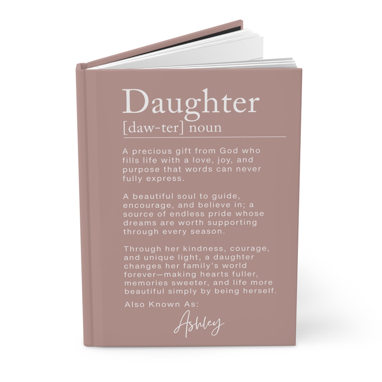 Daughter Definition Personalized Journal – Christian Keepsake Gift from Mom or Dad
