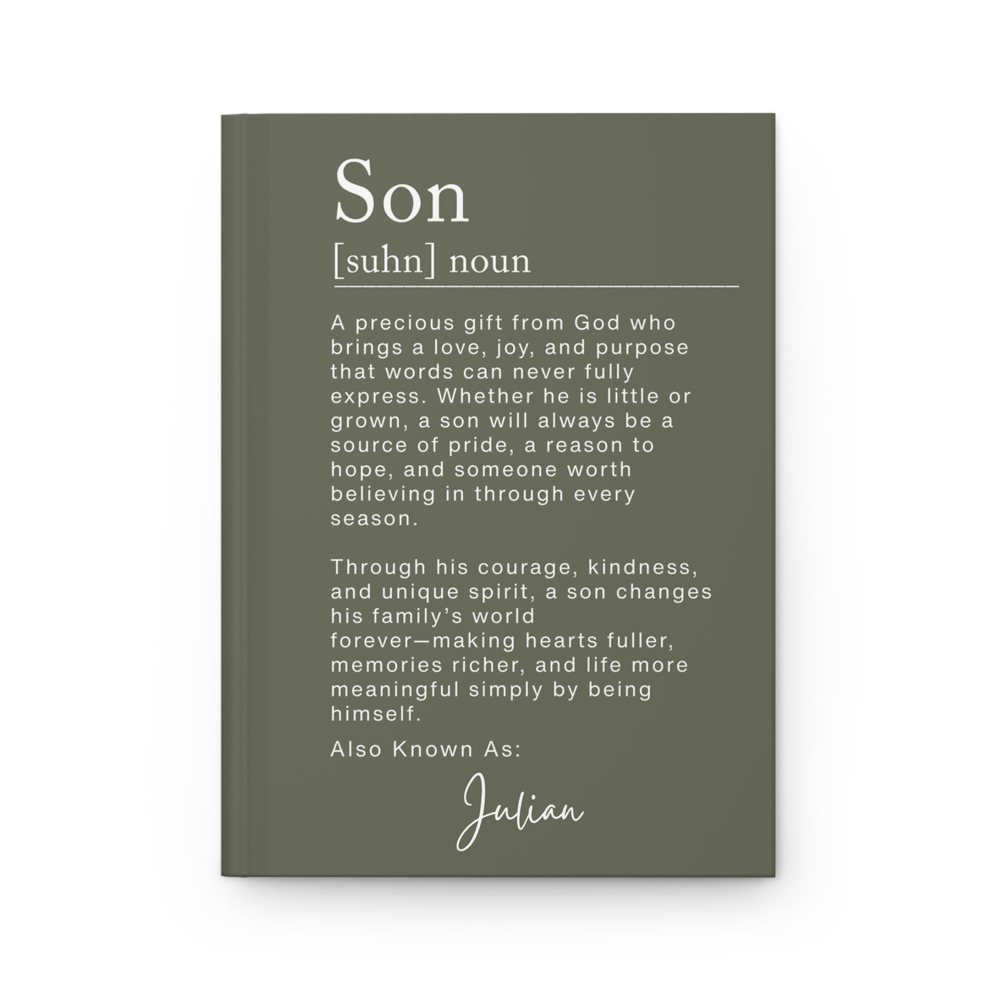 Son Definition Personalized Journal – Christian Keepsake Gift from Mom or Dad