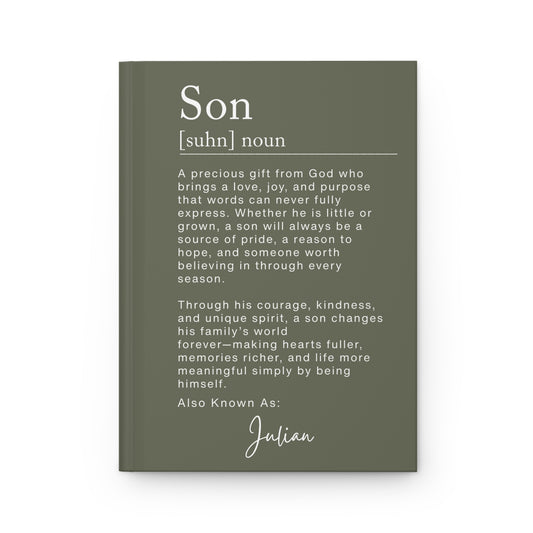 Son Definition Personalized Journal – Christian Keepsake Gift from Mom or Dad