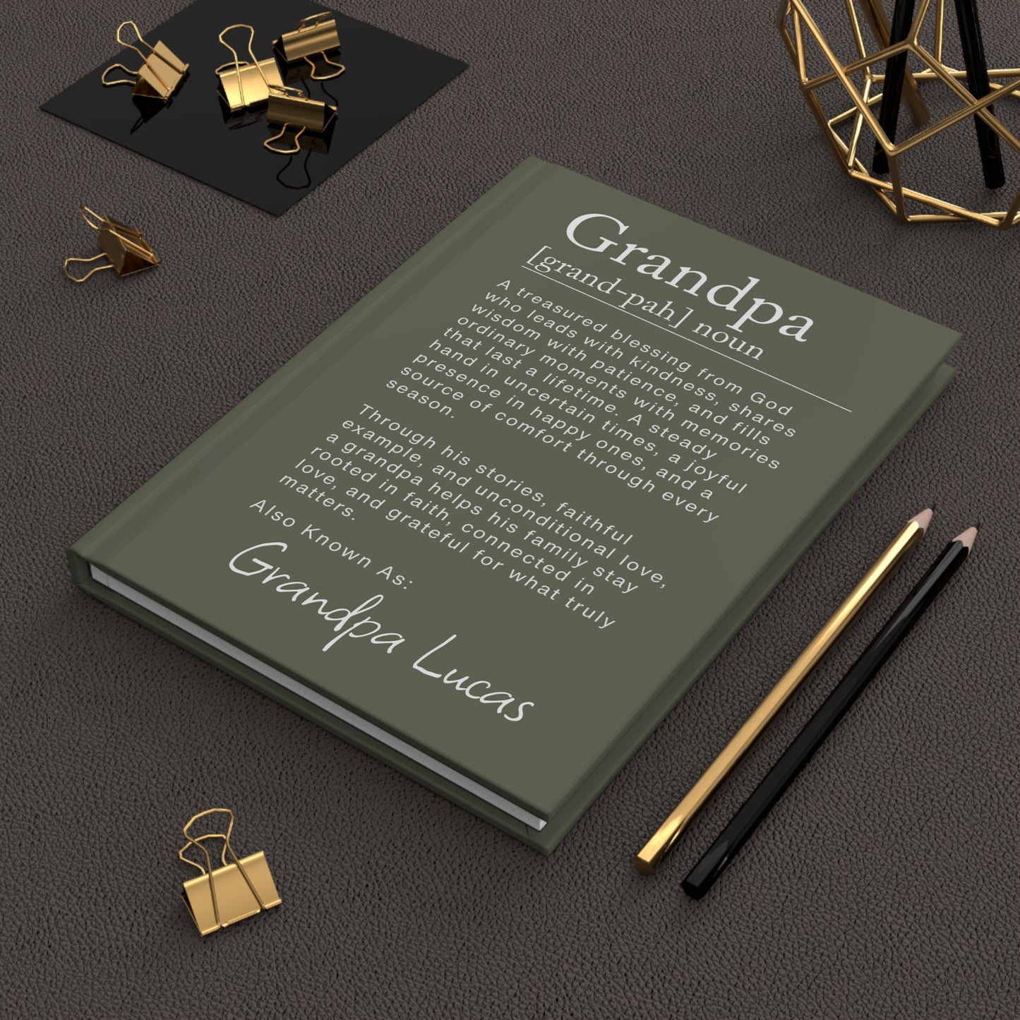 Grandpa Definition Personalized Journal – Christian Keepsake Gift for Papa, Pop & Grandpa