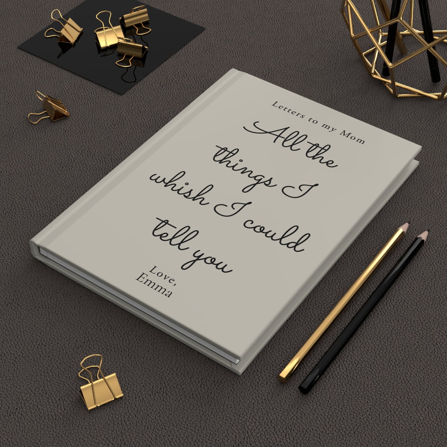 Letters to My Mom Custom Hardcover Journal — Grief, Memories & Keepsake Writing Book