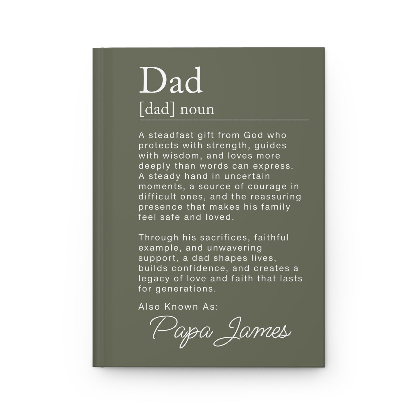 Dad Definition Personalized Journal – Christian Keepsake Gift for Father's Day & Birthdays