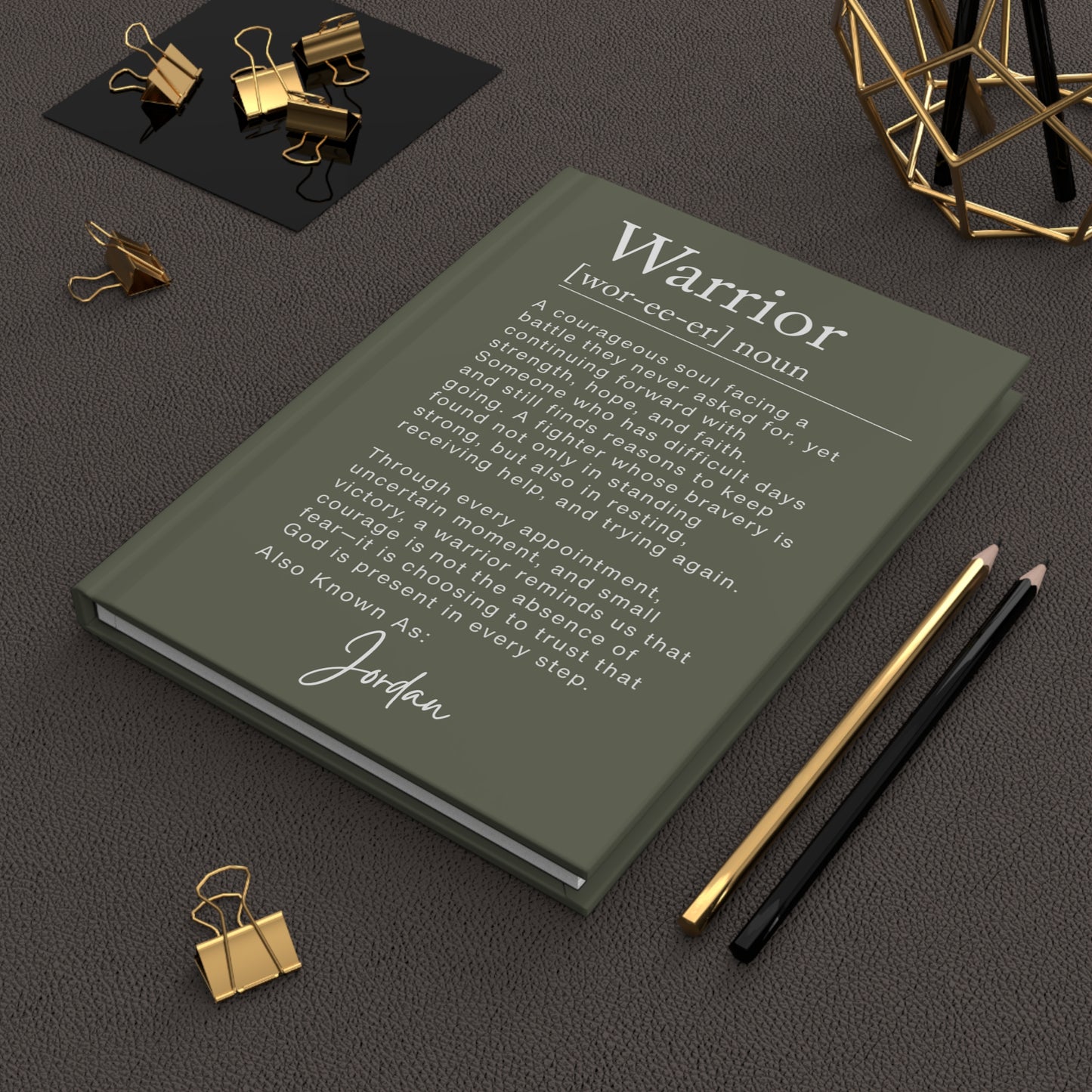 Warrior Definition Personalized Journal – Christian Encouragement Gift for Illness & Hard Seasons