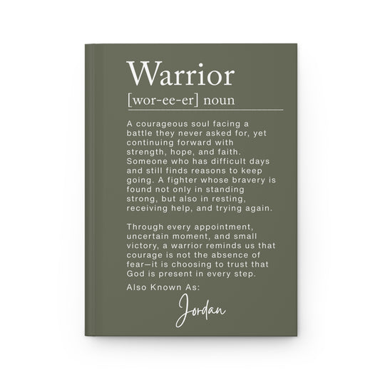 Warrior Definition Personalized Journal – Christian Encouragement Gift for Illness & Hard Seasons