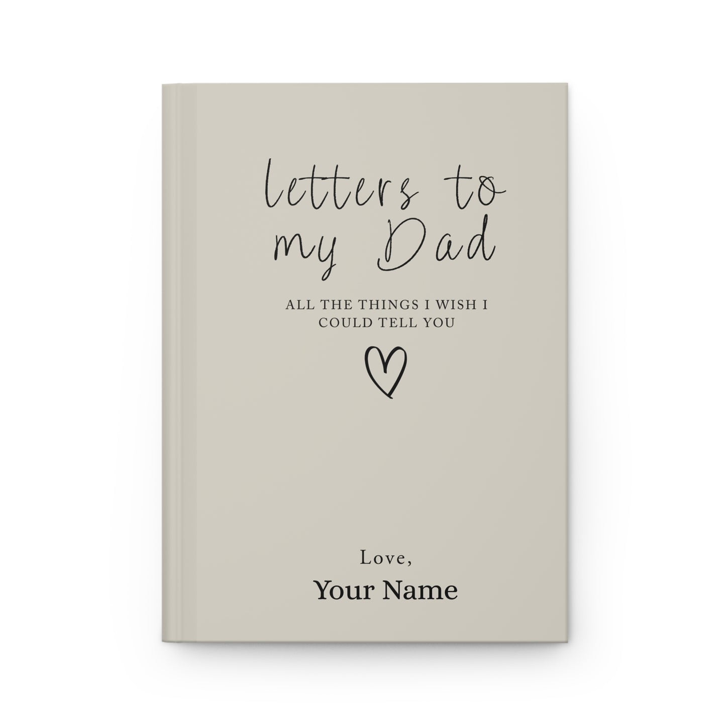Letters to My Dad Custom Hardcover Journal — personalized front cover closeup | Nordenzi