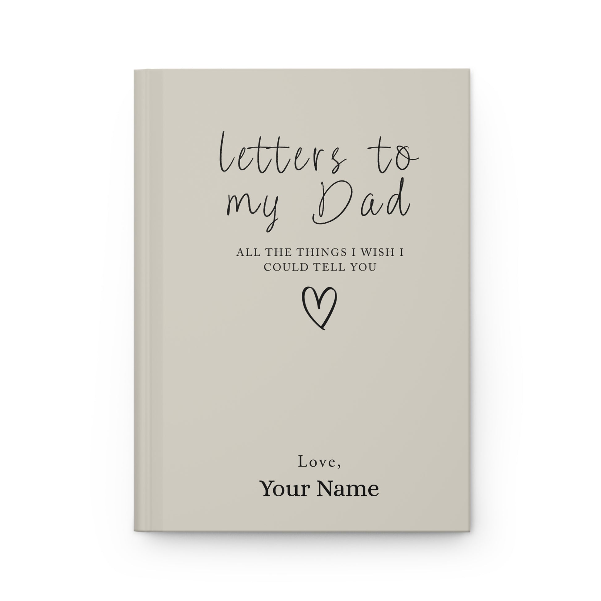 Letters to My Dad Custom Hardcover Journal — personalized front cover closeup | Nordenzi