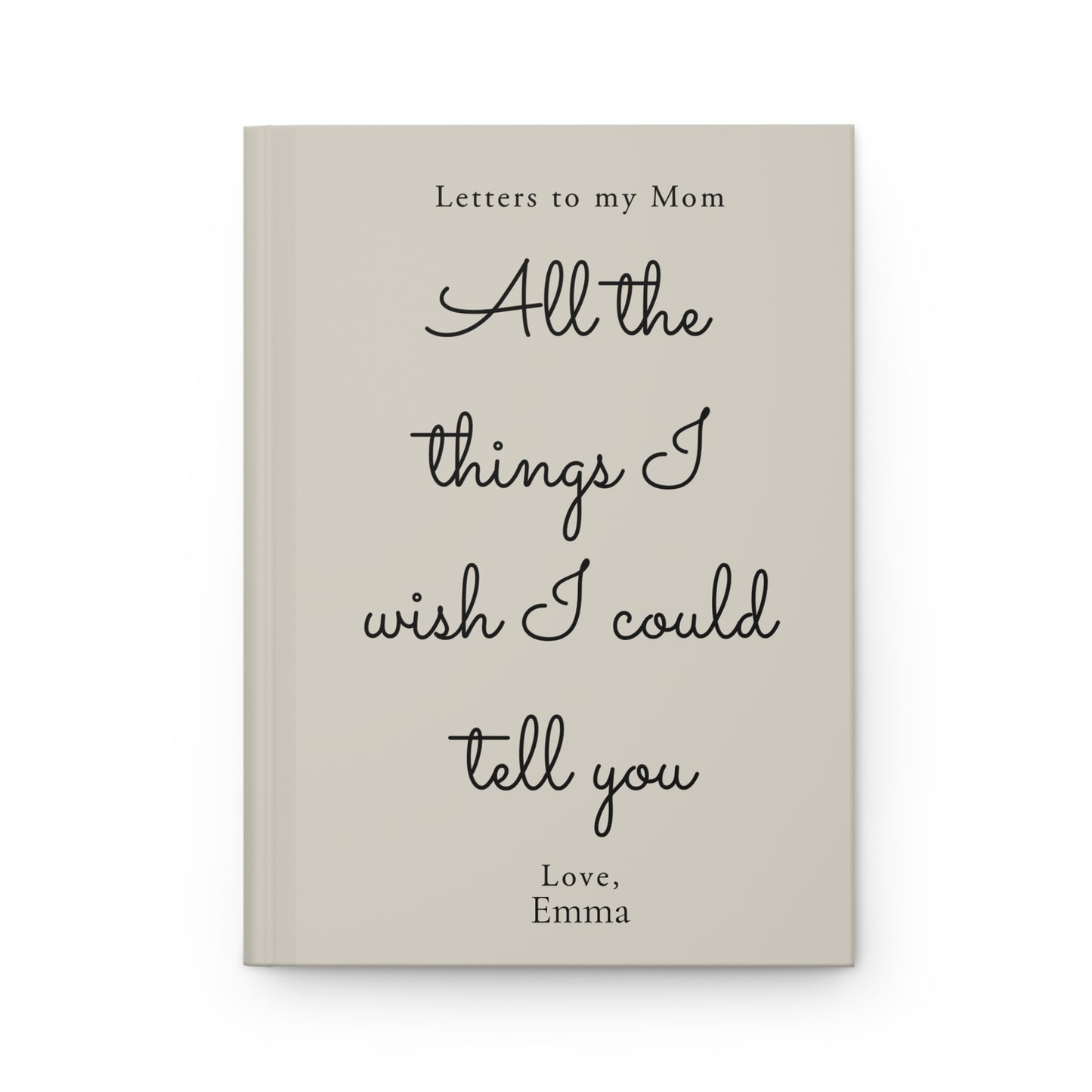 Letters to My Mom Custom Hardcover Journal — open pages showing lined paper | Nordenzi