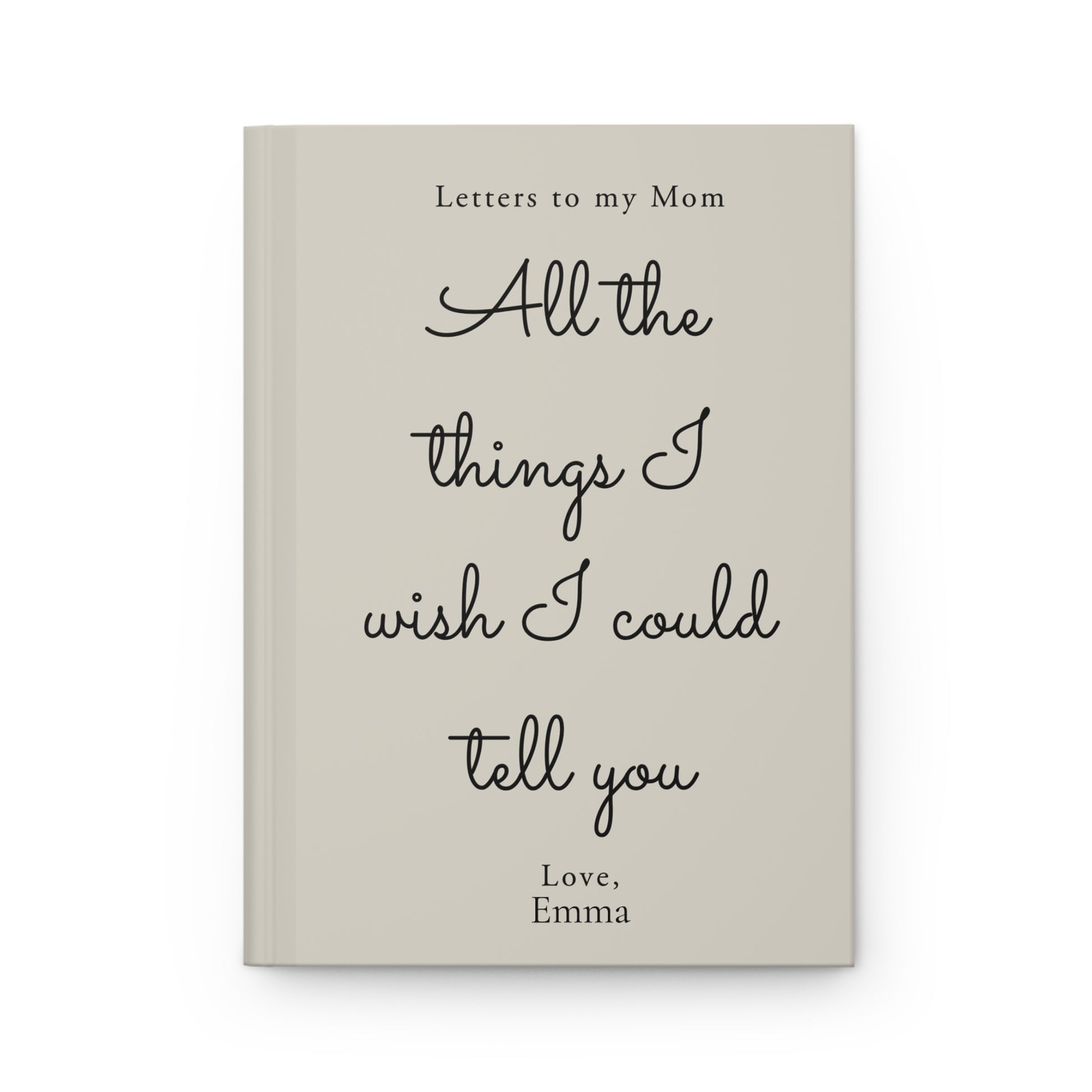 Letters to My Mom Custom Hardcover Journal — open pages showing lined paper | Nordenzi