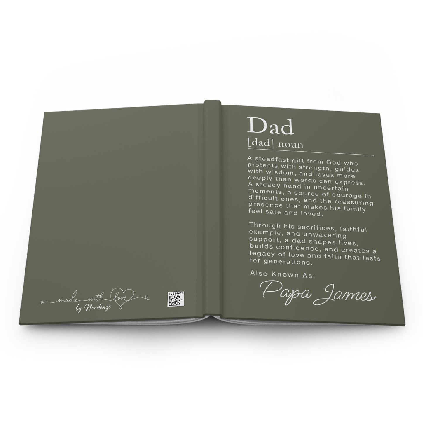 Dad Definition Personalized Journal – Christian Keepsake Gift for Father's Day & Birthdays