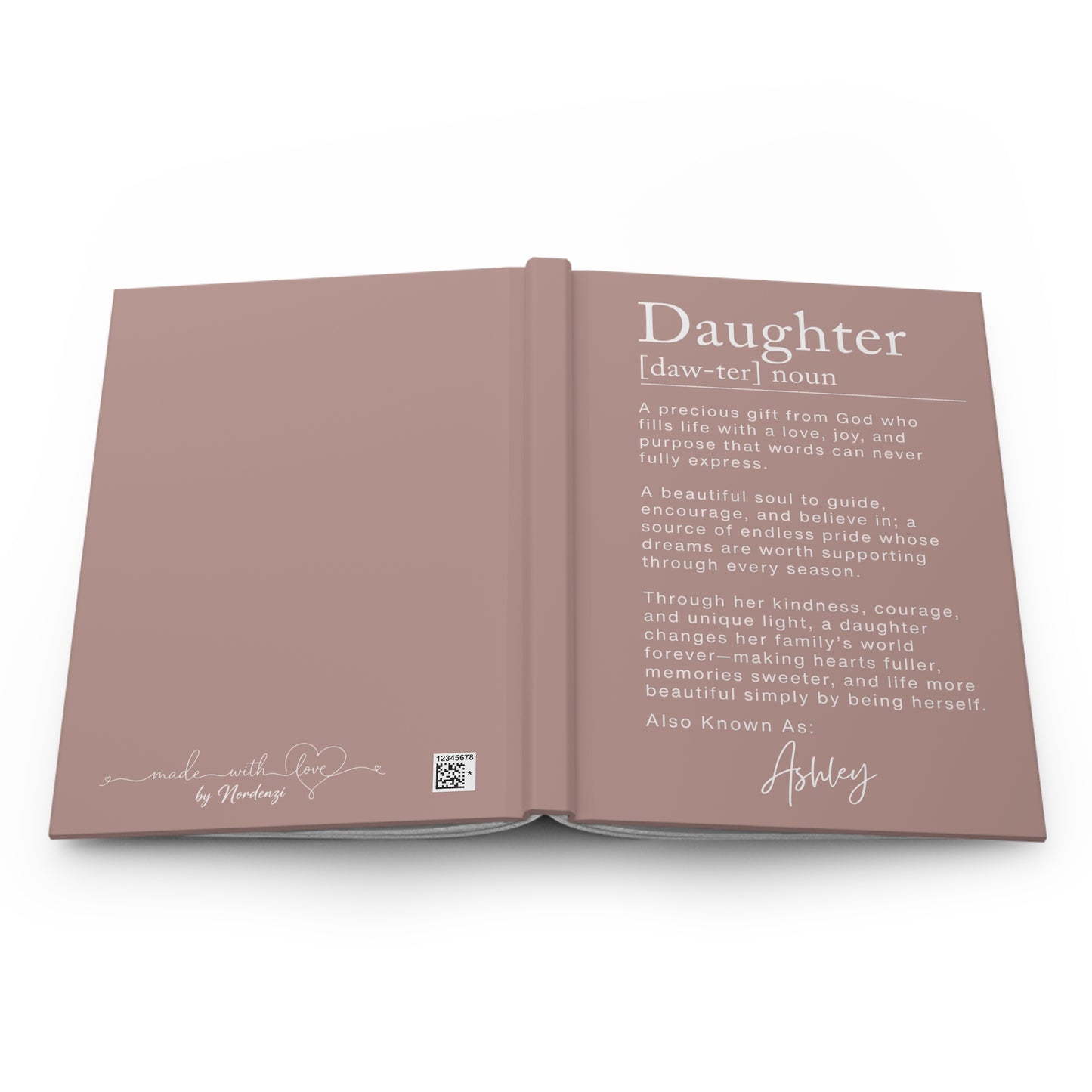 Daughter Definition Personalized Journal – Christian Keepsake Gift from Mom or Dad