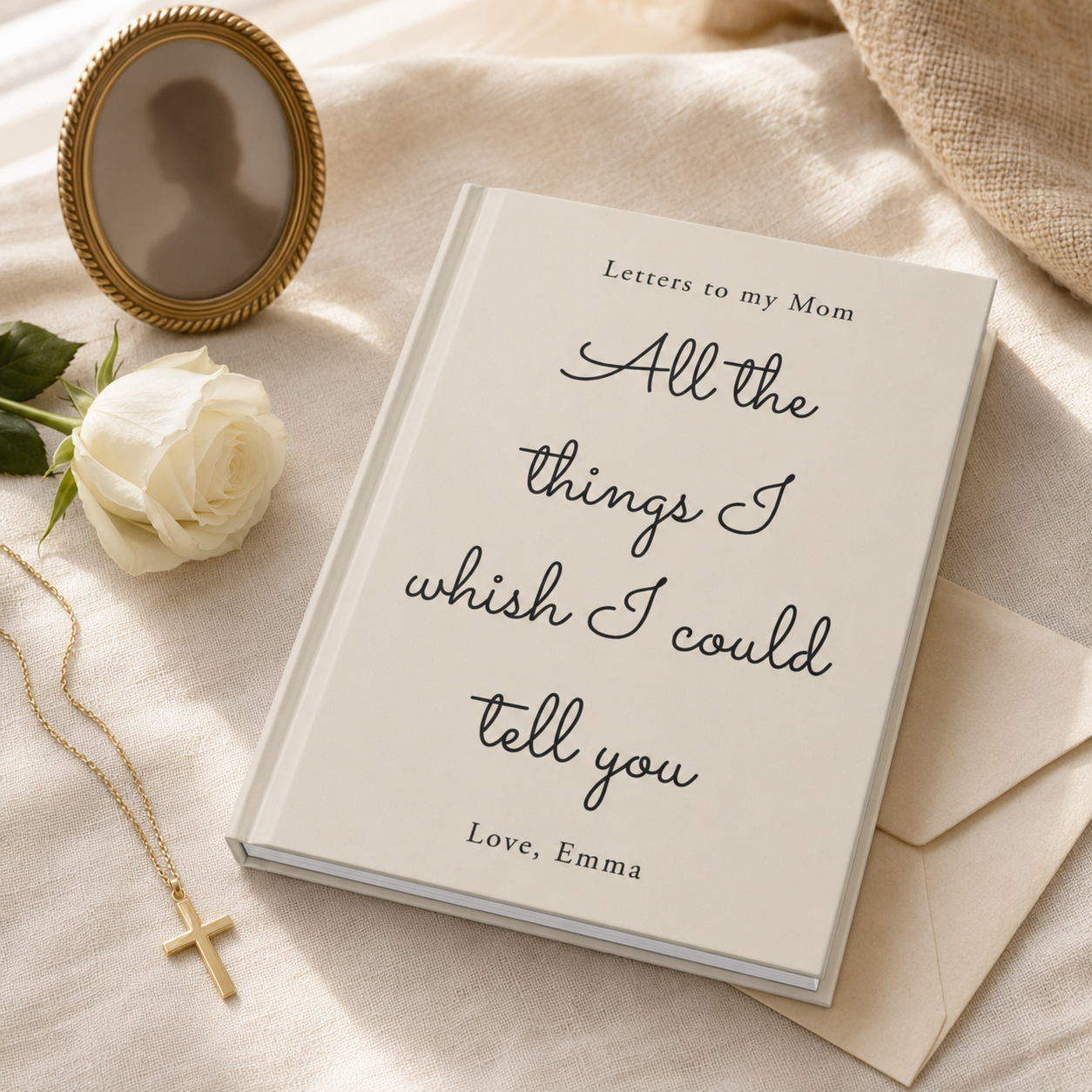 Letters to My Mom Custom Hardcover Journal — Grief, Memories & Keepsake Writing Book