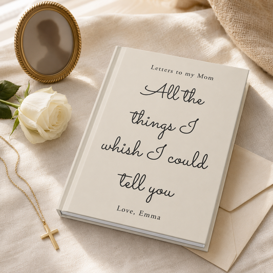 Letters to My Mom Custom Hardcover Journal — Grief, Memories & Keepsake Writing Book