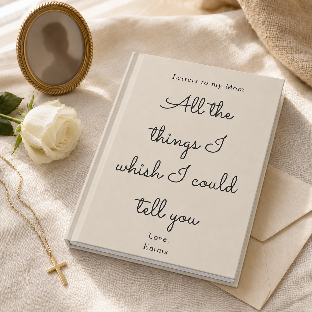 Letters to My Mom Custom Hardcover Journal — Grief, Memories & Keepsake Writing Book