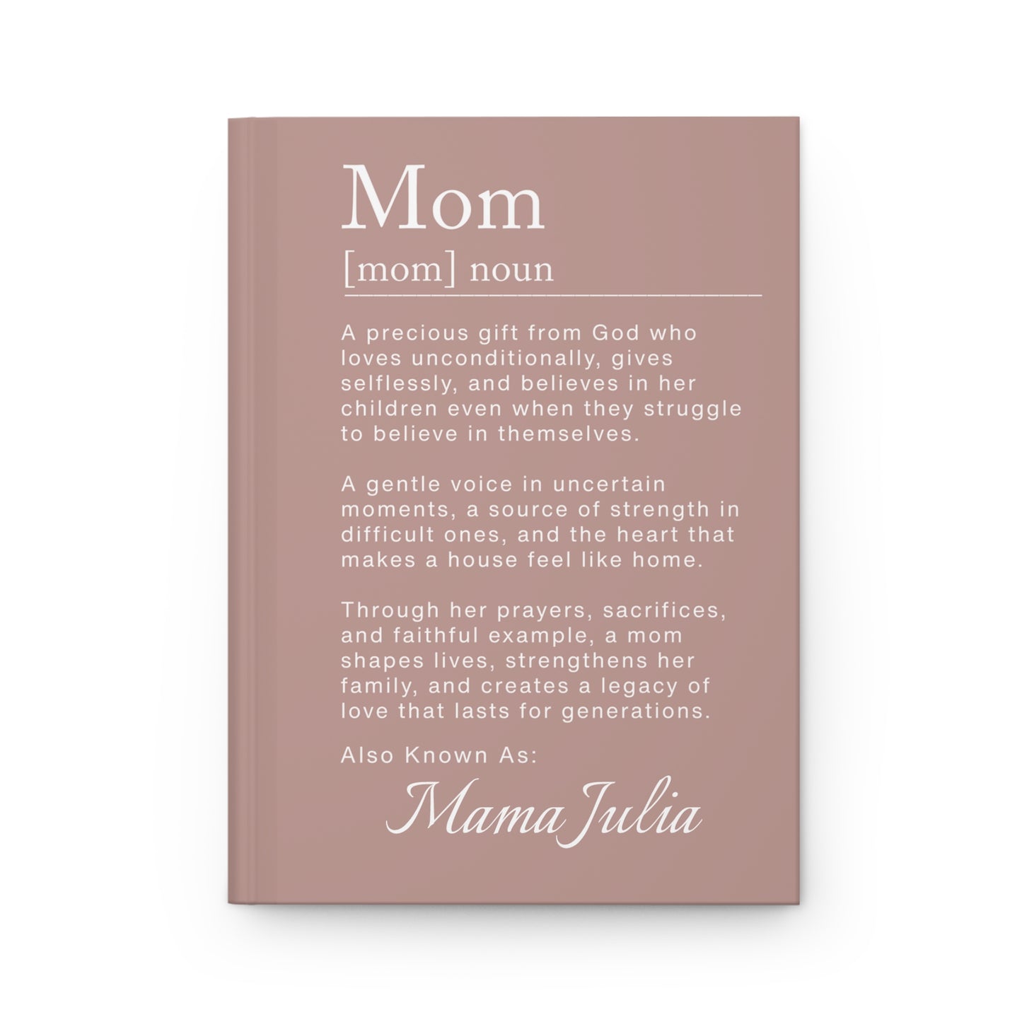 Mom Definition Personalized Journal – Christian Keepsake Gift for Mother's Day