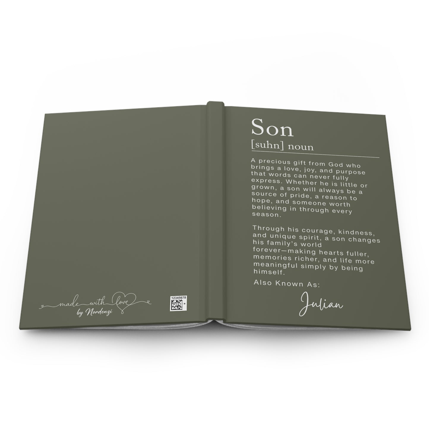 Son Definition Personalized Journal – Christian Keepsake Gift from Mom or Dad