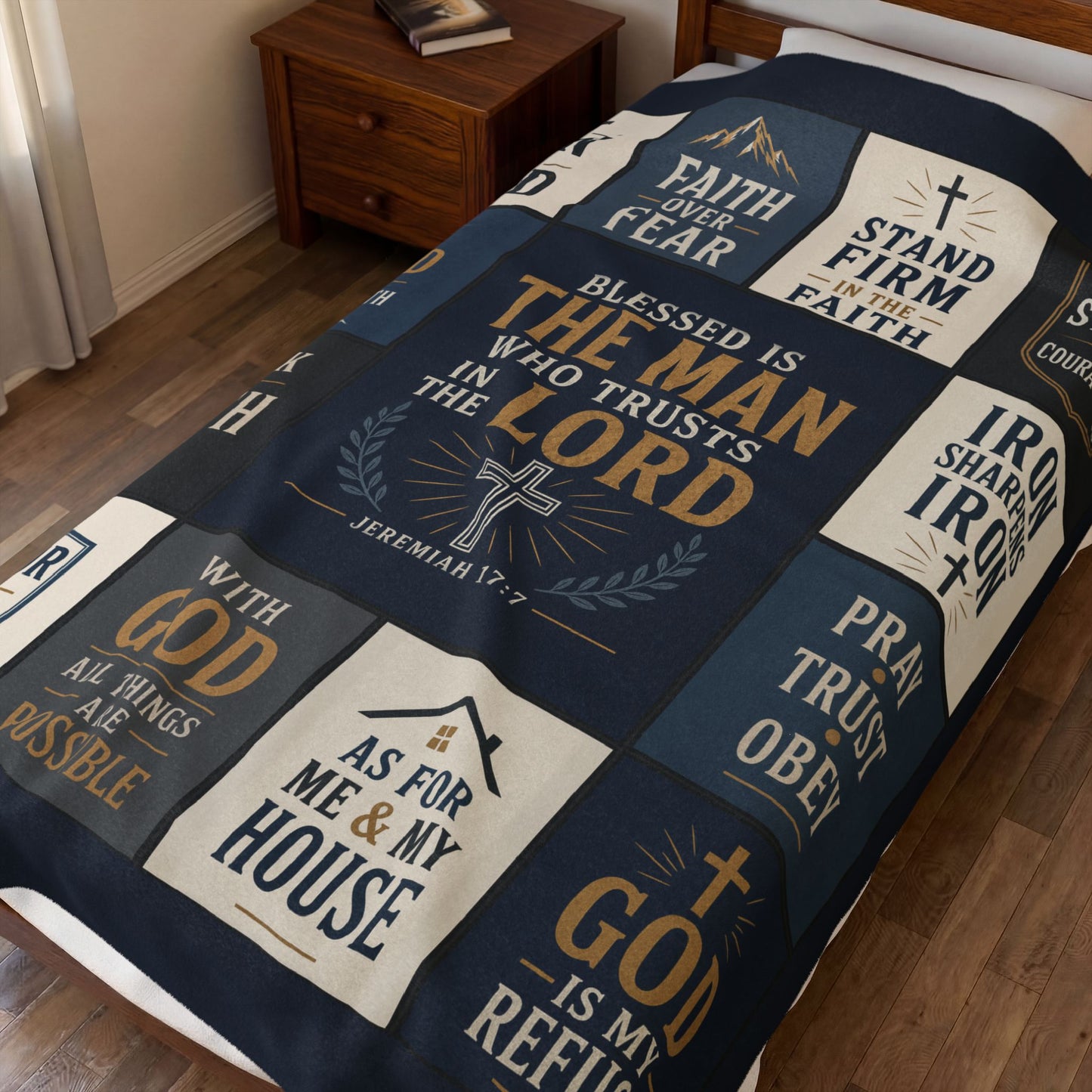 Man of God Blanket – Scripture Throw for Dad, Grandpa & Pastor