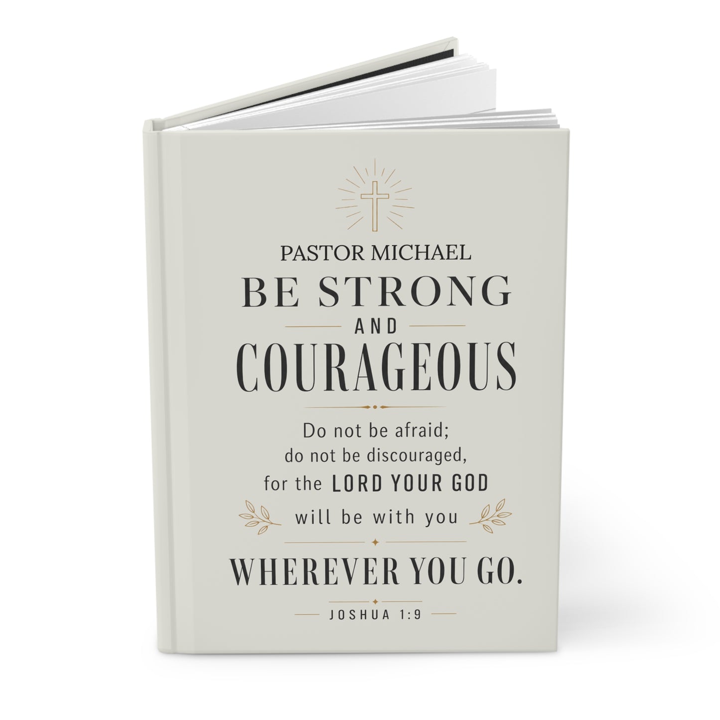 Be Strong and Courageous Pastor Journal — back cover detail | Nordenzi
