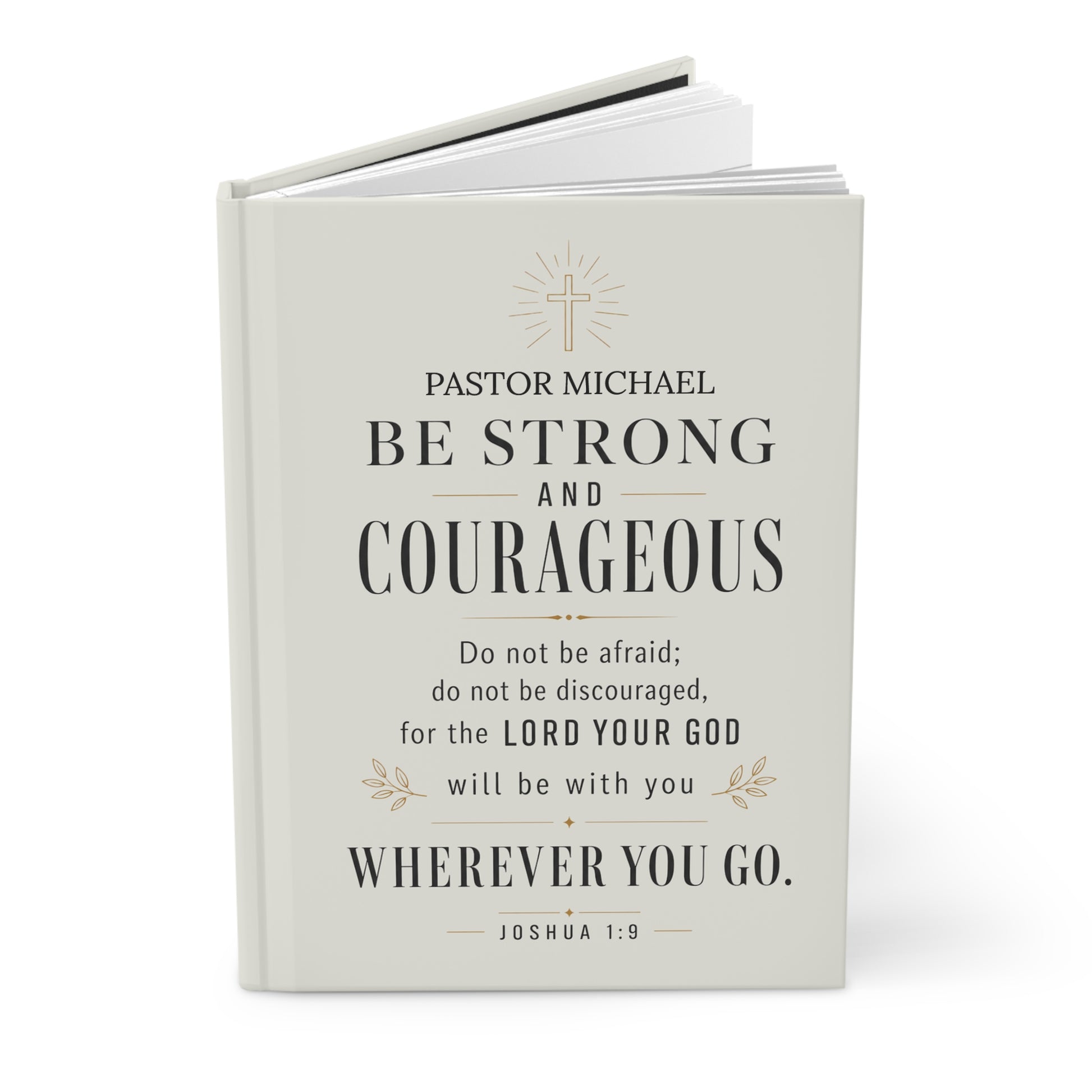 Be Strong and Courageous Pastor Journal — back cover detail | Nordenzi