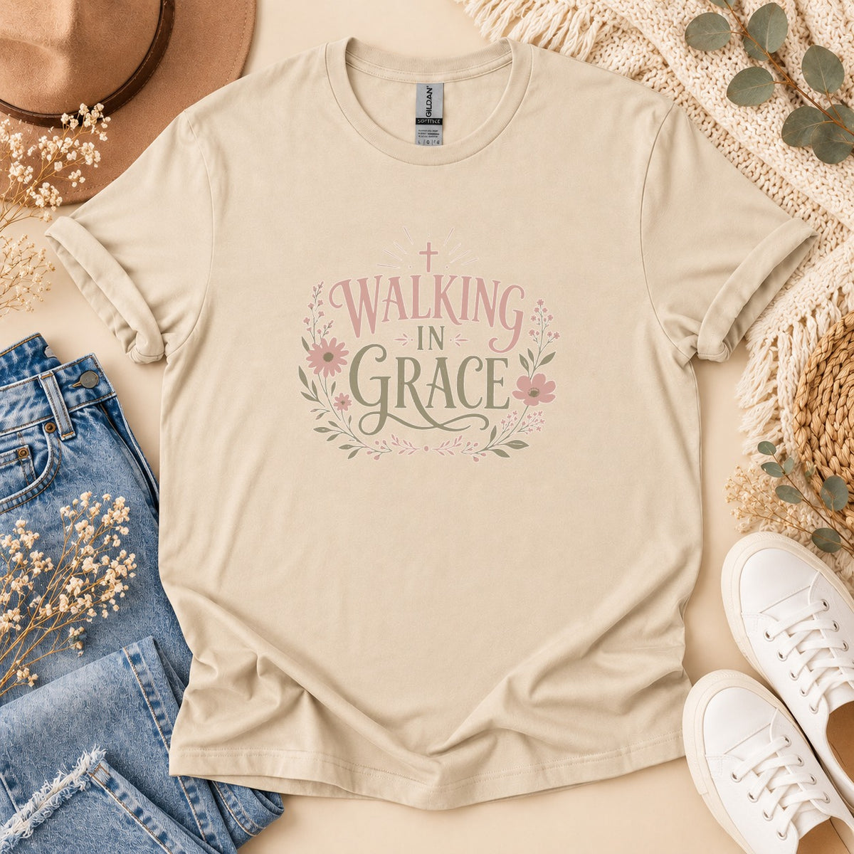 Walking In Grace Botanical T-Shirt