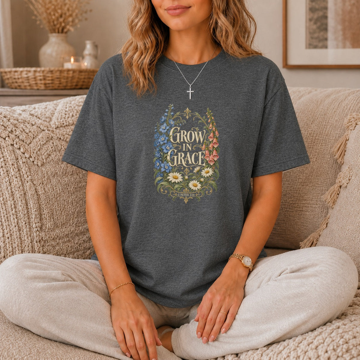 Grow In Grace Vintage Botanical T-Shirt