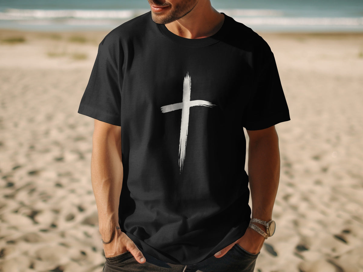 Brushstroke Cross Graphic T-Shirt