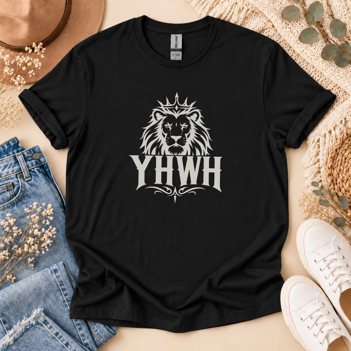 YHWH Crowned Lion Graphic T-Shirt