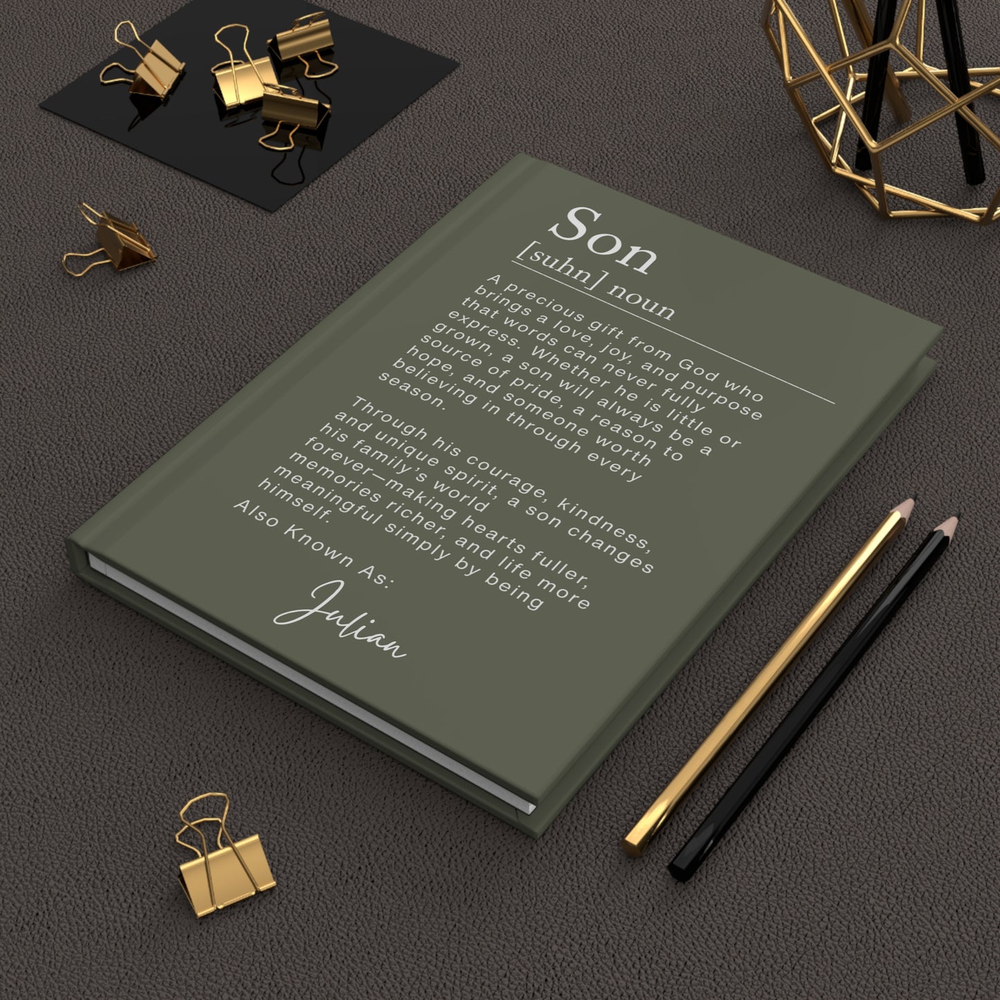 Son Definition Personalized Journal – Christian Keepsake Gift from Mom or Dad