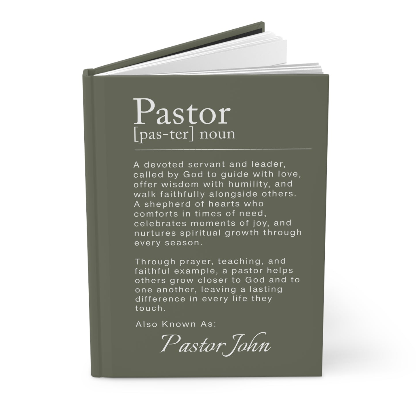 Pastor Definition Personalized Journal – Christian Appreciation Gift for Pastor Appreciation Month