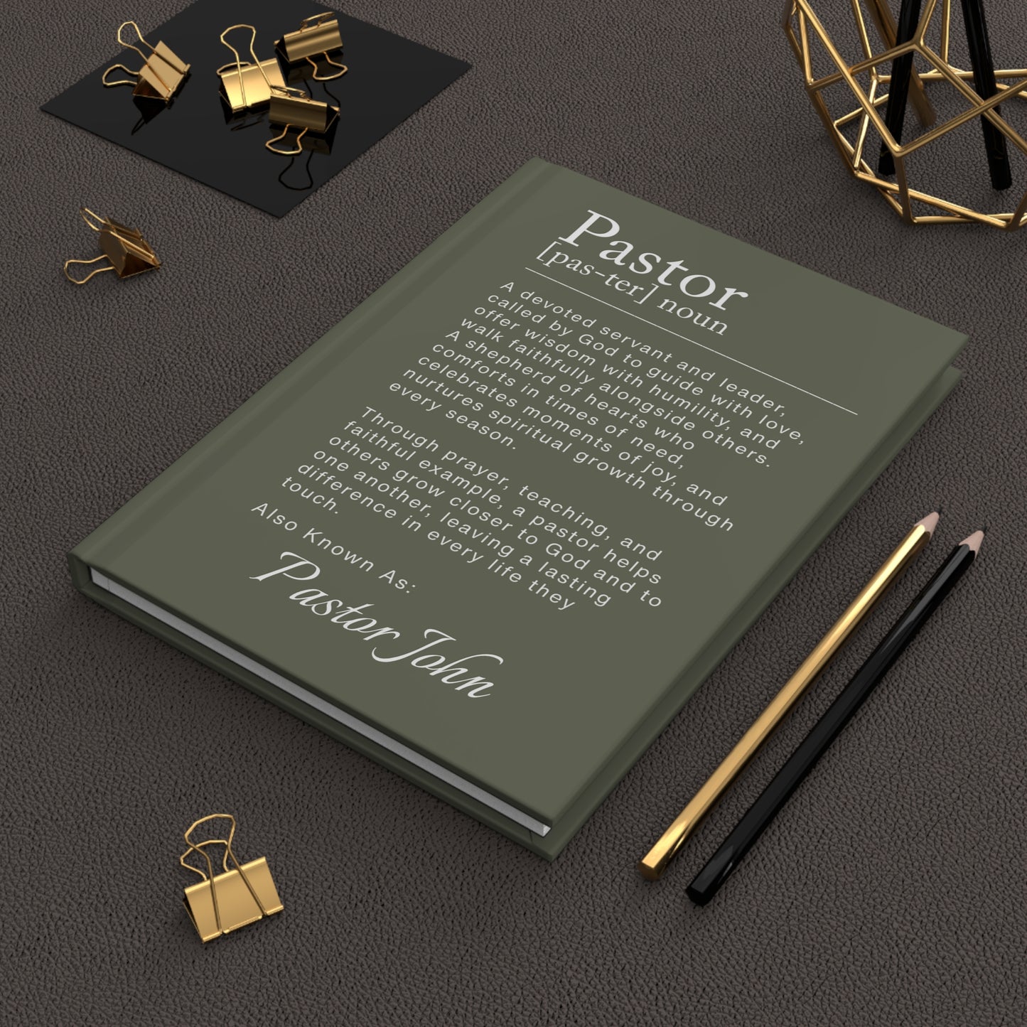 Pastor Definition Personalized Journal – Christian Appreciation Gift for Pastor Appreciation Month
