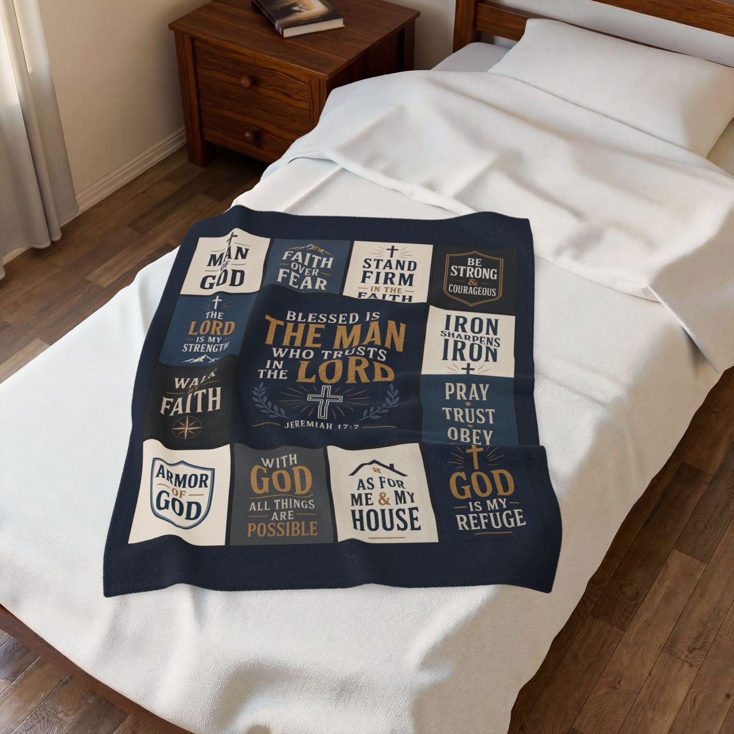 Man of God Blanket – Scripture Throw for Dad, Grandpa & Pastor