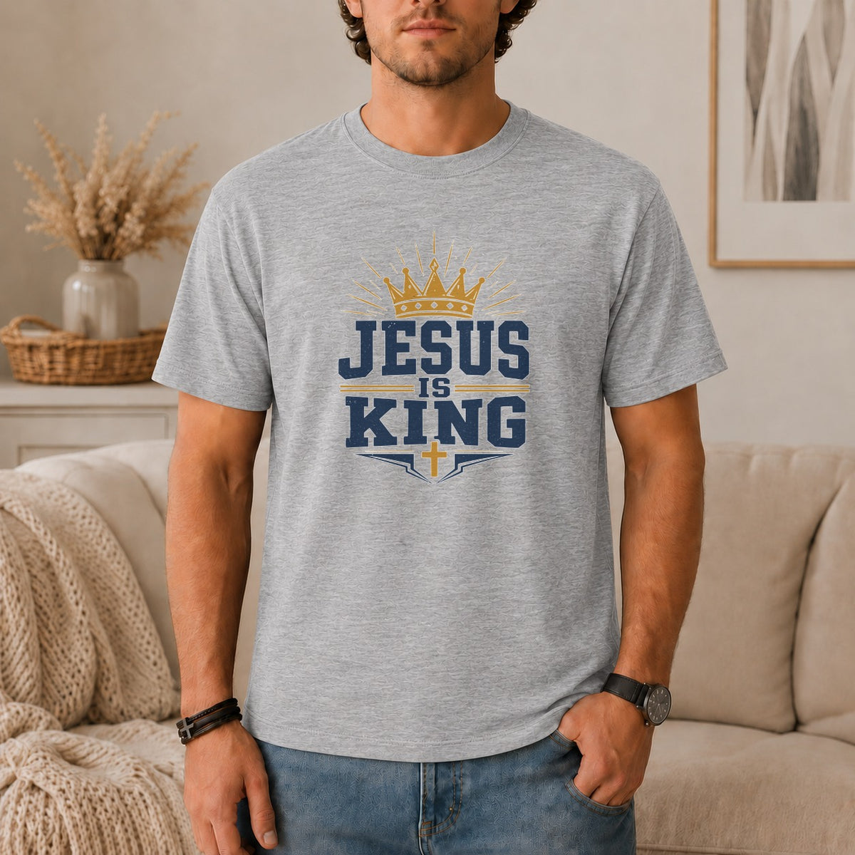 Jesus Is King Vintage Crown T-Shirt