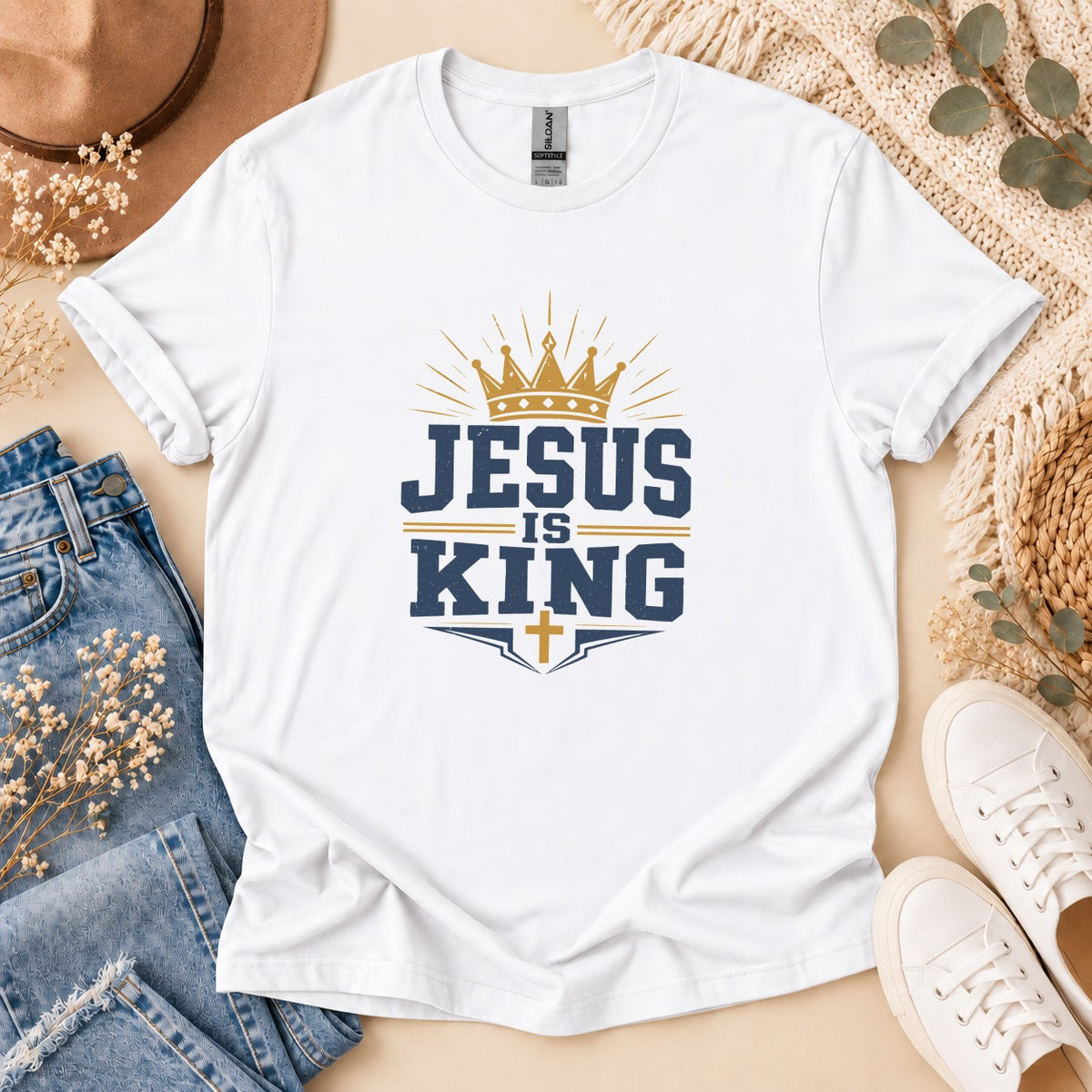 Jesus Is King Vintage Crown T-Shirt