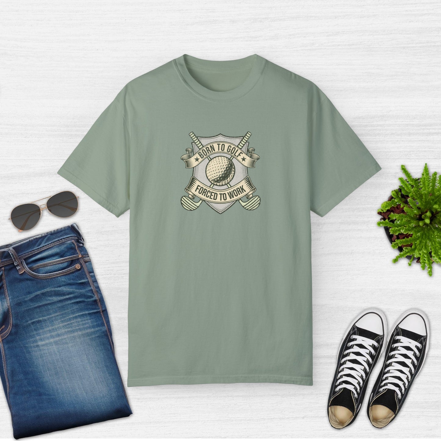 Funny Born to Golf Forced to Work Golf T-shirt