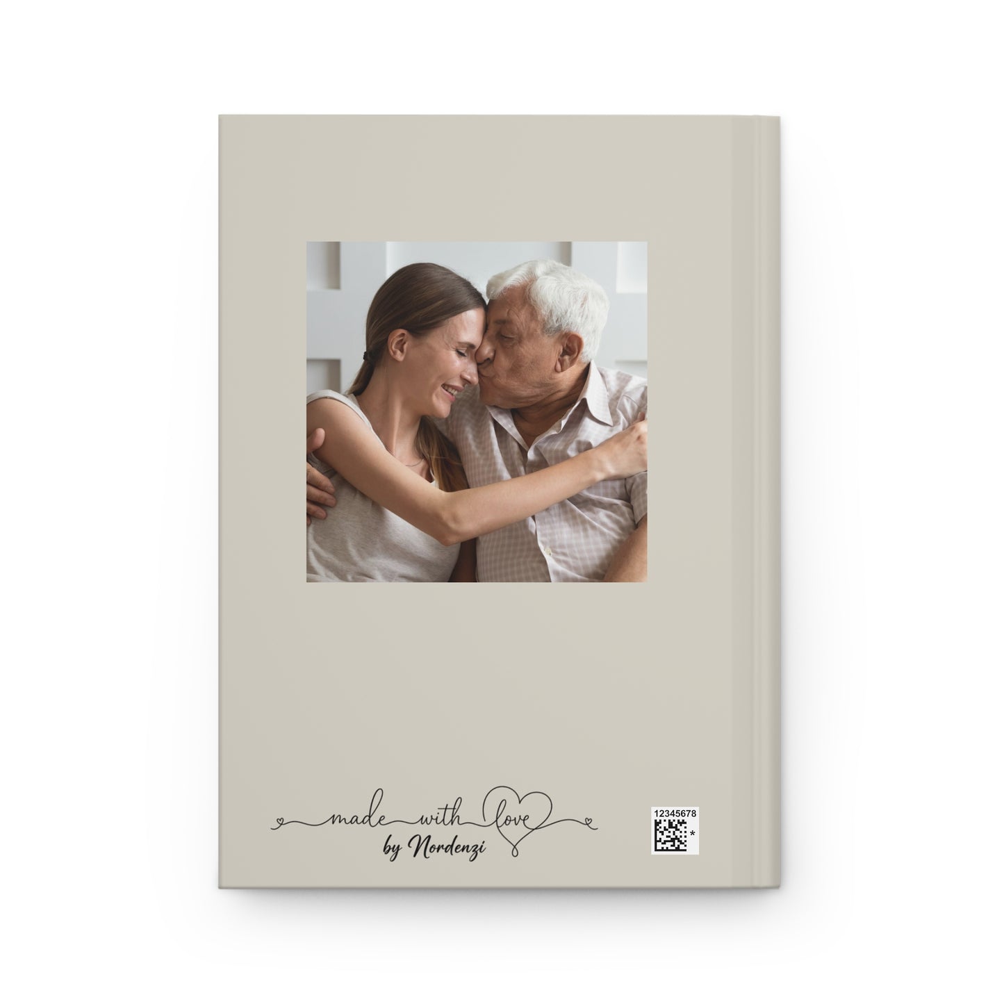 Letters to My Dad Custom Hardcover Journal — hardcover journal shown in hand | Nordenzi