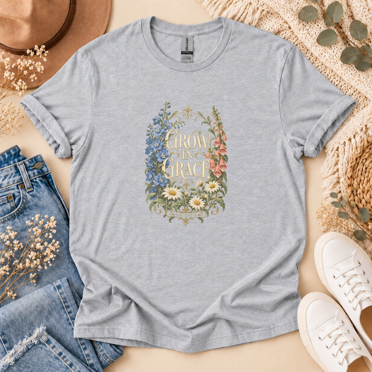 Grow In Grace Vintage Botanical T-Shirt