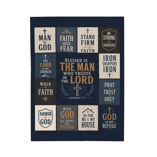 Man of God Blanket – Scripture Throw for Dad, Grandpa & Pastor