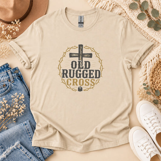 Old Rugged Cross Vintage Hymn Christian t-shirt – front view | Nordenzi