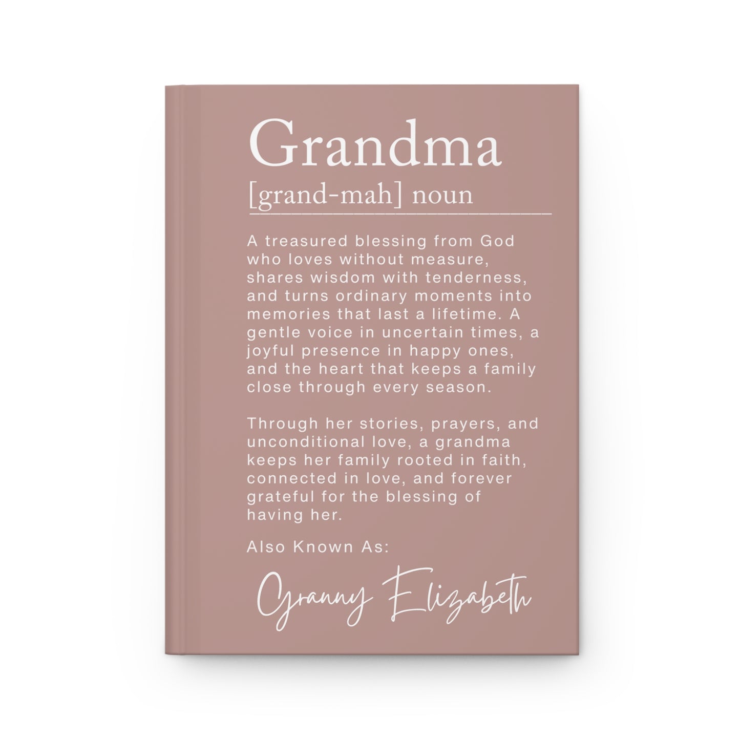 Grandma Definition Personalized Journal – Christian Keepsake Gift for Nana, Mimi & Grandma