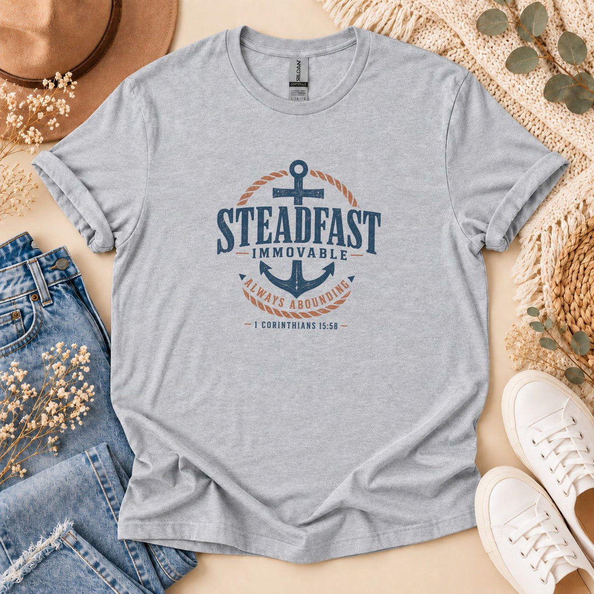 Steadfast Nautical Anchor Graphic T-Shirt