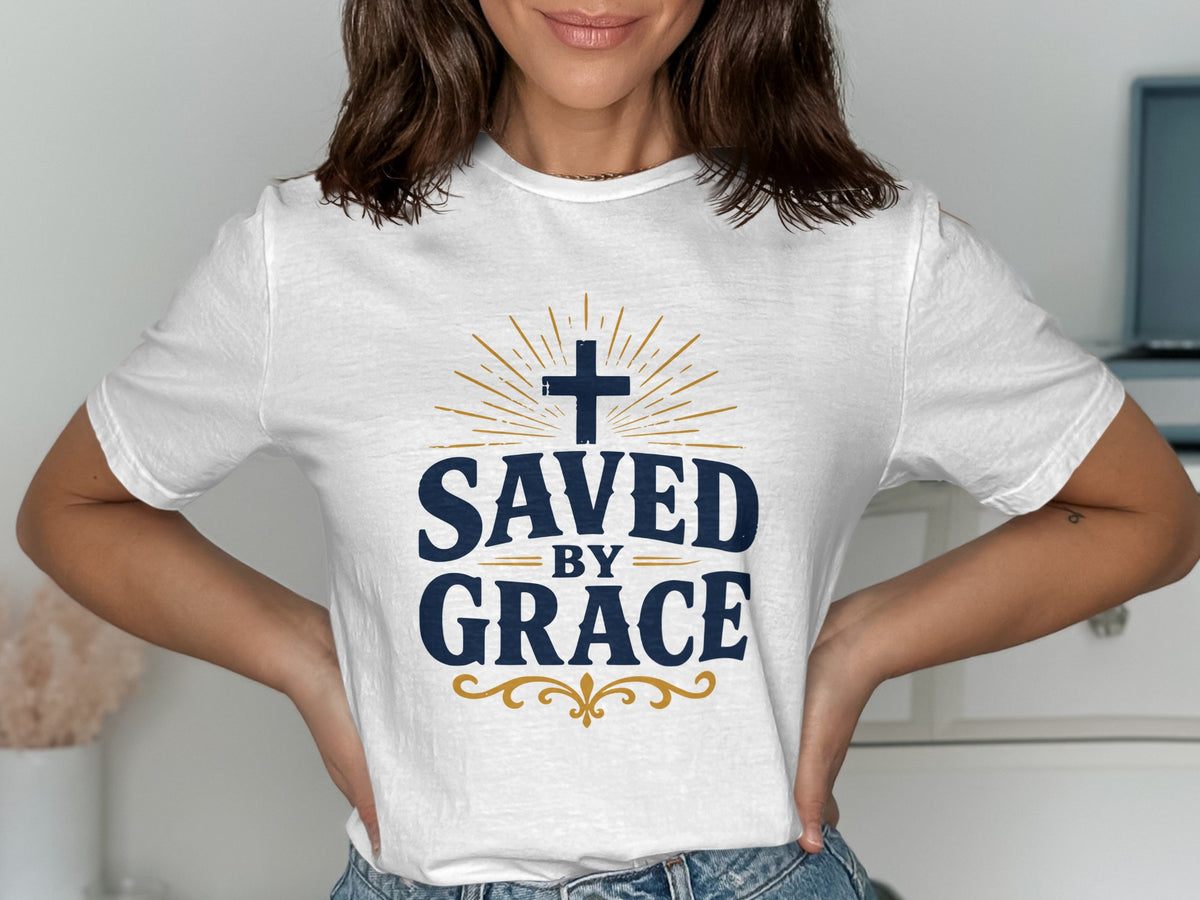 Saved By Grace Cross Graphic T-Shirt