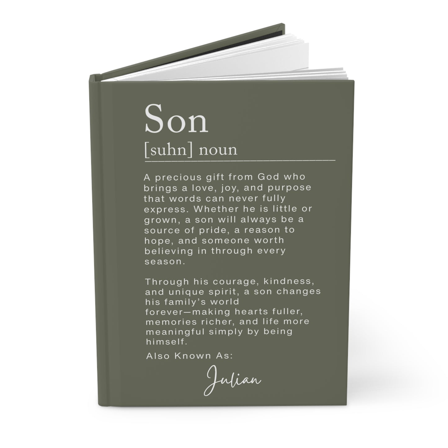 Son Definition Personalized Journal – Christian Keepsake Gift from Mom or Dad