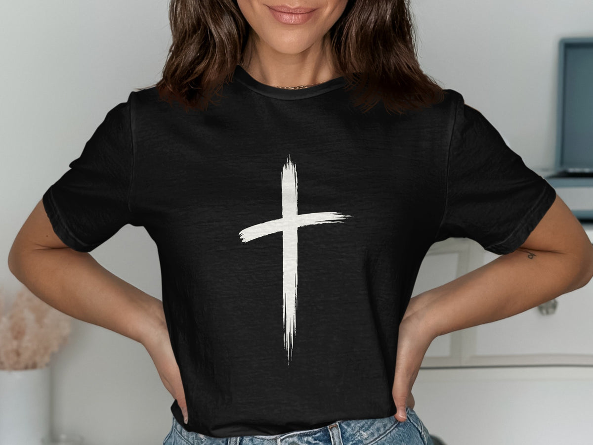 Brushstroke Cross Graphic T-Shirt